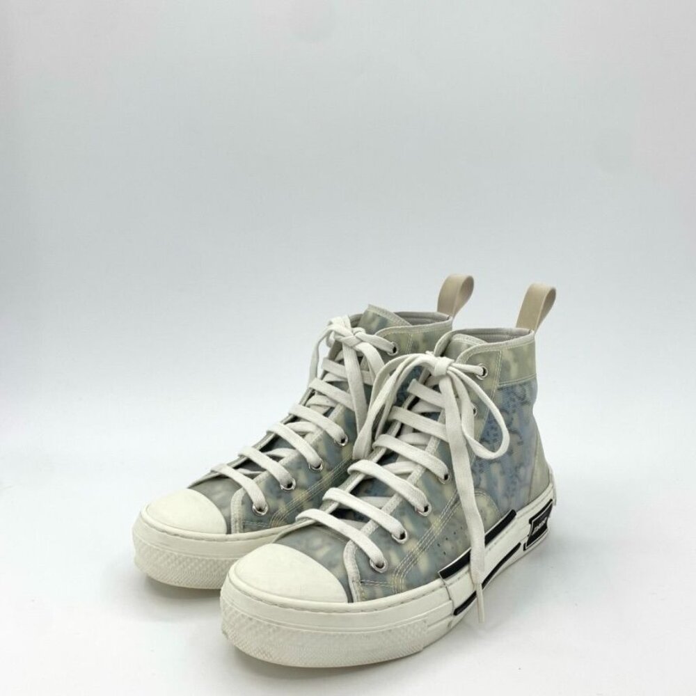 Dior B23 High-Top Canvas Shoes Size 37 Full Print Lace-Up Design With Color Matc